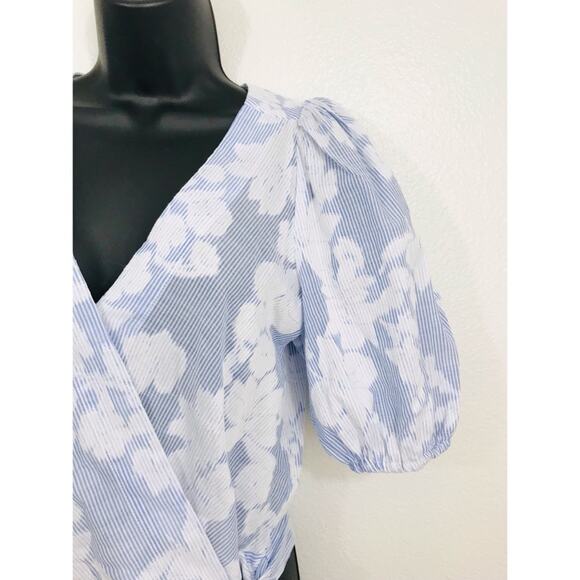 Banana Republic Floral Puff Sleeve Blouse Top Smart Prep Beach Clean Romantic, S - Picture 5 of 11